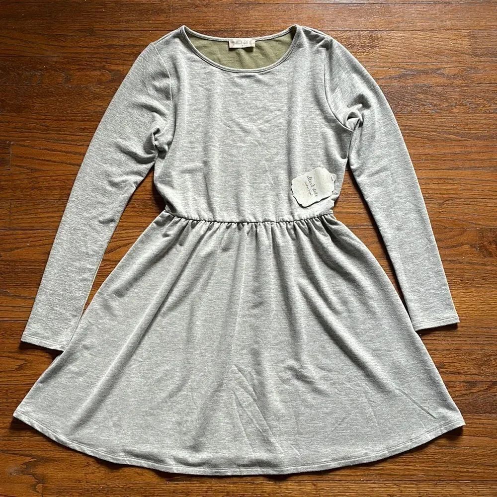 Altar’d State Light Olive Long Sleeve Fit & Flare Dress NWT